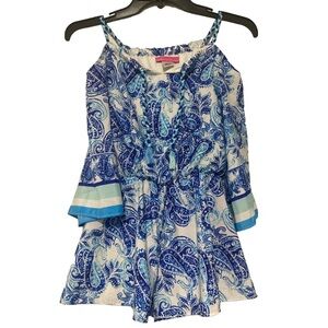 Mackenzie X Emily West Super Cute Paisley Jumpsuit One Piece Romper - Girls 8